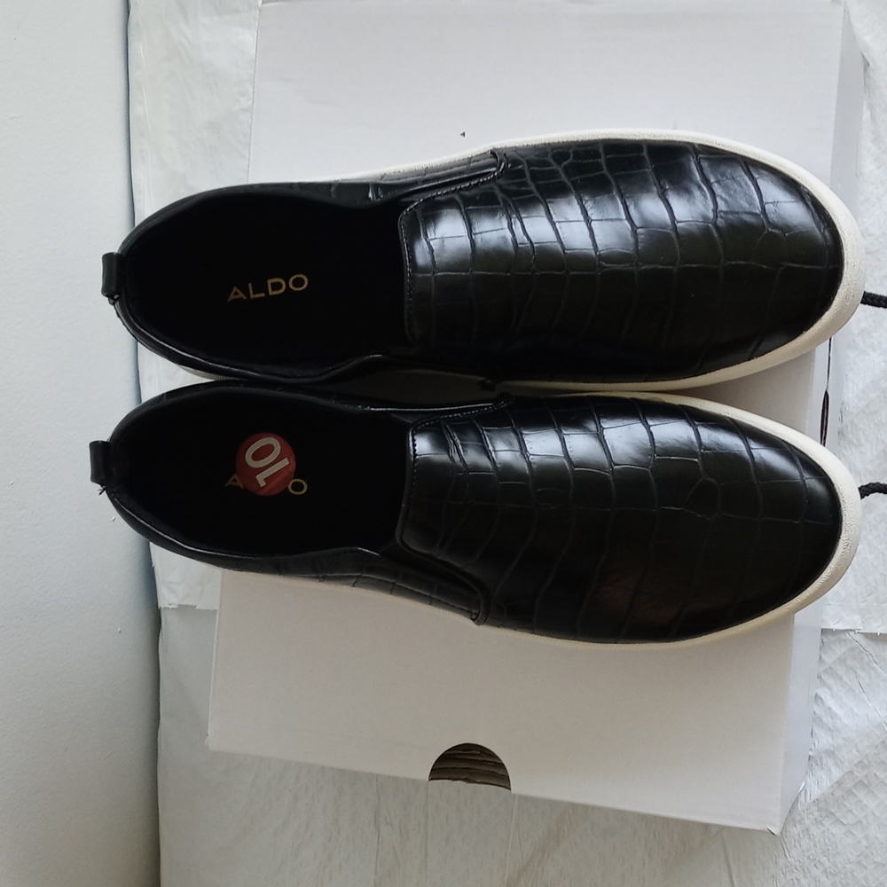 Aldo Alarka platform shoes BLACK crocodile W10